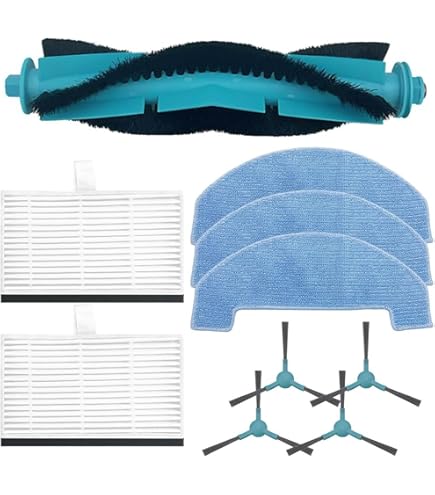 Kit Pièces Rechange Aspirateur Robot Lefant M3 - 22 Accessoires : 1 Brosse Principale, 6 Latérales, 4 Serpillères, 4 Filtres HEPA, 6 Sacs Poussière