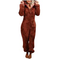 Pyjama Une Pièce à Capuche - Femme - Polaire Douce - Chaud Et Confortable - Pour Maison, Détente, Hiver - Taille Ajustable