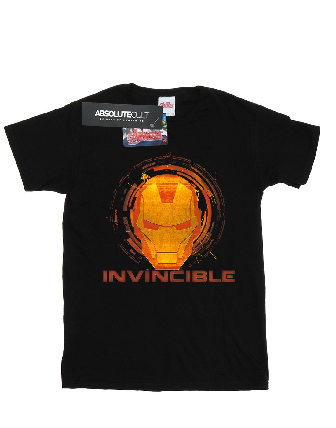 Marvel-Damen-Iron-Man-Invincible-Boyfriend-Fit-T-Shirt-Large-Schwarz