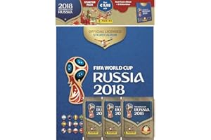 Panini 709951" FIFA World Cup Russia 2018" zestaw naklejek kolekcjonerskich, zestaw startowy, twarda okładka i 3 wzmacniacze