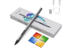 SUEJEZT Stylet Surface pour Surface Pro 11/9/X/8/7/6/5/4/3, Surface Go 4/3/2/1, Surface Laptop/Studio/Book 4/3/2/1 Stylet avec Palm Rejection, sensibilité à la Pression 4096, Gris