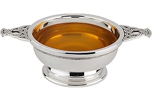 bar@drinkstuff Chrome Plated Quaich Bowl 4.25 Inch - Scottish Quaich Cup