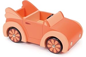 Mentari Wooden Toy Doll Car - Imaginative Play Doll's House Accessory For Children Ages 3+