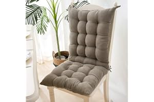 GUOCU Coussin de Chaise avec Dossier,Coussins de Siège de Chaise pour Chaises de Cuisine Jardin Salle à Manger Terrasse,Matelas Coussin pour Chaise Fauteuil de Jardin,Haut Dossier Chaise Coussin A 40x95CM