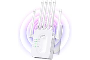 GENERICO Ripetitore WiFi Potente per Casa,Amplificatore Wifi,6 Antenna,2 Porte LAN,Estensore WiFi per Casa e Ufficio,amplificatore segnale wifi,WiFi Extender,Coverage up to 300 m²,Plug and Play (ZJ611)