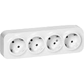 Miratic Schuko Wall Socket Wall Outlet IP20 White Surface Plug 16A/230VAC Durable and Safe for Home and Commercial Use