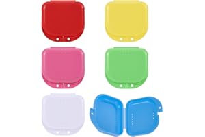 Giantree 6 sztuk puszka na aparaty ortodontyczne, puszka na protezy, pojemnik na protezy, pudełko na aparat ortodontyczny, pudełko na aparat ortodontyczny, pudełko na szynę zgryzieniową