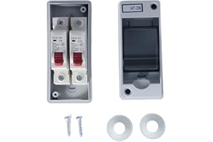 YWBL-WH Distribution Box MCB Distribution Box IP65 Waterproof 2 Way Flame Retardant MCB C Type Distribution Case Din Rail Power Distribution Enclosure for Outdoor Use (6A 32A)