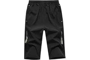 CAMLAKEE Shorts Garçon 3/4 Short Sport Enfant Pantalon Court Été avec Taille Élastique