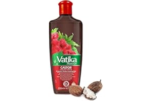 Vatika Naturals Wzbogacony w multiwitaminę olej rycynowy do włosów, 200 ml, nasycony odżywczym olejem rycynowym, rewitalizującym rozmarynem i orzeźwia