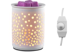 Astin of London Wax Melt Warmer Ceramic 3-in-1 Oil Burner Electric Candle Wax Warmer Burner Melter Fragrance Warmer for Scented Waxs (Round)