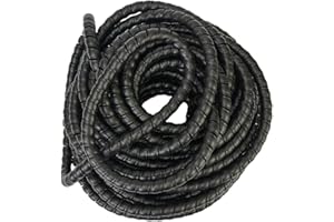 ZILIMONTT Tube de protection en spirale de 20 mm - Flexible - En polypropylène - Pour organiser les cordons et protéger les conduites électriques, hydrauliques ou tuyaux - Noir - 25 m