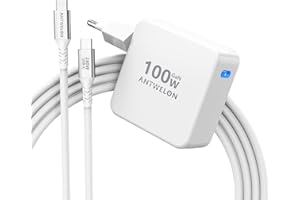 Ładowarka ANTWELON 100W USB C GAN zasilacz typu C do MacBook Pro 16 15 14 cali, MacBook Air, iPad Pro, Galaxy S24 S23, Dell XPS, HP, Lenovo Thinkpad Yoga, laptop, tablet, telefon (biały)