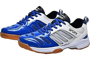 Hixingo Badminton Shoes Men Tennis Shoes Men Womens, 5.5-9.5 UK Lightweight Badminton Trainers Shoes Anti-Slip and Shock-Absorbing Squash Shoes for Volleyball, Table Tennis, Tennis, Badminton, Etc