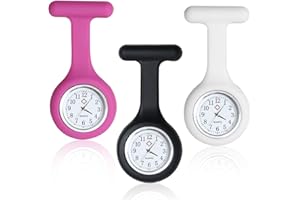 gaubss Nurse Fob Watch with Brooch, Nurses Watches for Women Men 3 Pack, Fob Watches for Nurses, Doctors, Paramedics, Easy to Read-Quartz Movement, Ideal for Healthcare Professionals