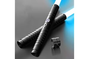SMAUTOP Sable de luz, 2 Paquete Professional V10 Lightsaber RGB 7 Colores cambiables, Metal Smooth Swing Dueling Sable de luz para niños y niñas (Negro)