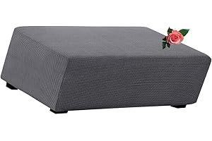 MeRcri Hockerbezug rechteckig Samt Jacquard Husse Überzug Bezug für Ottomane Fußbank Stretch bezug hocker Bezug für Ottomane (Color : #9, Size : 140x70-95cm)