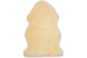 ‎NORDIC SHEEP Nordic Sheep Baby Lammfell 80x60 cm | Lammfelle für Kinderwagen mit Temperaturregulierendes | Lammfell Baby eignet Sich für einen Hochstuhl oder als Spielteppich | Farbe: Naturgelb