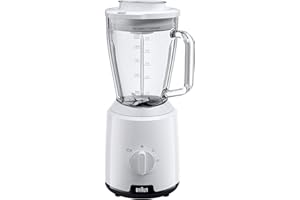 ‎BRAUN Braun PowerBlend 1 JB1050WH - Standmixer mit 1,5 l Glas-Mixaufsatz, Küchenhelfer zum Zerkleinern, Pürieren & Mixen, Ice-Crush-Funktion, 2 Geschwindigkeiten, 600 Watt, Weiß