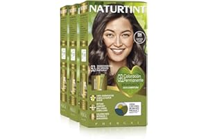 Naturtint Biobased | Coloración sin amoniaco | 100% cobertura de canas | Ingredientes vegetales | Color natural y duradero | 5N Castaño Claro | Pack de 3 |