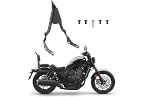 AFERRIZU 25" Rear Passenger Sissy Bar for Honda Rebel 1100 CMX 1100 Models 2020-2023 Detachable Pointed Motorcycle Backrest Pad, Gloss Black