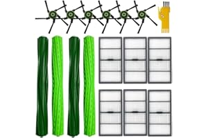Laimaiou Kit de Accesorios para iRobot Roomba s9+ (9550) S9 (9150) Robot Aspirador Recambios 16 Paquetes 2 juegos de Cepillos de Rodillo, 6 Filtros, 6 Cepillos Laterales