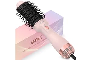 APOKE One Step Hair Dryer Brush Hot Air Stylers and Volumizer, Lightweight Hairdryer Heated Air Brush for Drying Straightening Curling Volumizing Hair