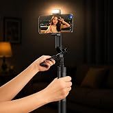 Coverzone 150 cm Selfie &Ccedil;ubuğu Tripod, LED Işıklı, Bluetooth Uzaktan Kumandalı, 360&deg; D&ouml;nebilen Telefon Tutucu, Katlanabilir H