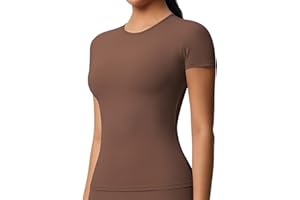 JTSONN JTSON Camiseta Deportiva de Manga Corta para Mujer Transpirable Camisa Funcional T Shirt Cuello Redondo Running Camisa Elástica Compresión Top for Yoga Gym Workout Correr Fitness