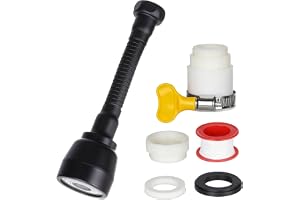 Kranfäste 360° roterbar med adapter, 3 lägen, förlängning, vattenkran, tillsats, slang, förlängning, svart, för kök, badrum