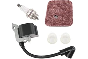MCHNIC Kit de Bobine d'allumage Filtre à Air pour Stihl FS38 FS45 FS46 FS55 FC55 HS45 HL45 KM55 Tronçonneuse de Rechange 4140 400 1308