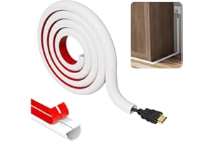 FONGYEUEWY 1 Meter D-Line Cable Trunking for Electric Cables Self-Adhesive Cable Cord Cover Floor Cable Protector Wire Cover Flexible Cords Hider for Hide Wires on Wall Floor