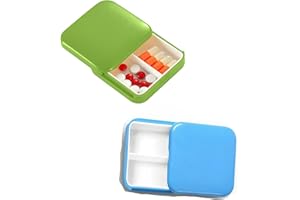 INTE Portapillole Giornaliero, Pillole Organizzatore, Porta Medicine Porta Pastiglie Tascabile, Scatola per Farmaci (Multicolore, 2 POSTI)