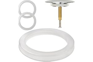 ‎YOUR DAY MATE Uszczelka zastępcza do korka wanienowego, 3 sztuki, wykonana z silikonu, w przezroczystym pierścieniu uszczelniającym z podwójną uszczelką, rozmiar zewnętrzny Ø 44,7 mm, średnica wewnętrzna 33,8 mm