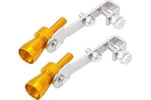 X AUTOHAUX 2pcs S Size Universal Car Turbo Sound Exhaust Muffler Yellow