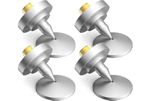 Tertullus 4 Pcs Aluminum Speaker Spike+Speaker Isolation Feet Top Pad Turntable Isolation Feet for Amplifier Speaker Turntable Player (BRASS-SPIKES)