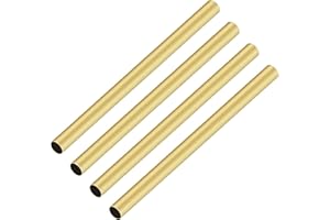 iMeistek 4 tubi in ottone, 6 mm di diametro esterno x 0,2 mm di spessore della parete, lunghezza 200 mm, tubi rotondi senza cuciture, per artigianato fai da te