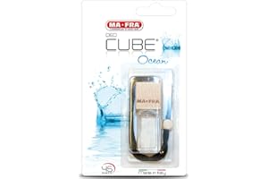 MA-FRA MAFRA, Deo Cube Ocean, Profumatore per Auto, Fragranza Fresca e Marina, Rinfresca Abitacolo e Piccoli Ambienti, Design Elegante a Forma di Cubo e Tappo in Legno, Profumazione a Lunga Durata, 5ml