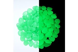 DAOUZL Leuchtsteine Garten, 300 Stücke Leuchtsteine, Garten Dekorative Steine, Floureszierende Pebble Steine, Leuchtende Kieselsteine, für Aquarium, Garte, Gehwege Outdoor Deko