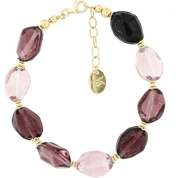 Venetiaurum - Collana con Pendenti in Vetro Originale di Murano, Perle di Fiume e Argento 925 - Gioiello Made In Italy Certificato