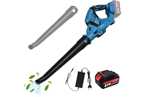 Cornesty Souffleur de Feuilles sans Fil 21V Batterie Souffleur avec Chargeur, Sections de Buses, Souffleur de Feuilles Mortes pour Cour, Trottoir, Feuilles Mortes, Poussière, Soufflage de Neige