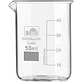 Bello Borosilicate 3.3 Glass Beaker 50 ml with Graduation Marks, Pack of 1 Beaker for school collage chemistry lab laboratory