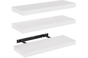 ‎STOREMIC STOREMIC Wandregal, Regale Weiß Wand 40cm, 3er-Set Schweberegal Weiss, Moderne dekorative Regalbrettmit sauber Verarbeitet für Schlafzimmer, Küche, Büro, Wohnzimmer usw