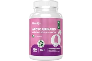 ANIMIGO Salud Urinaria para Perros 120 Cápsulas Sin Sabor Fáciles de Administrar - Apoyo Natural para Tracto Urinario, Vejiga y Riñones con D-Manosa y Arándano Rojo Que Refuerzan su Sistema Inmunológico