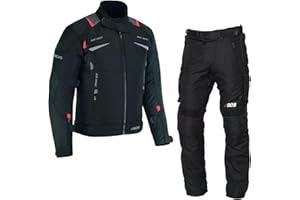 BOSmoto Motorradkombi Herren 2-teiler mit Protektoren – Leichte Textiljacke und Hose für den Sommer,Herren Motorrad Textil kombi,Motorrad Kombi
