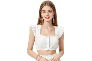 TELAOBAN Women's White Dirndl Blouse
