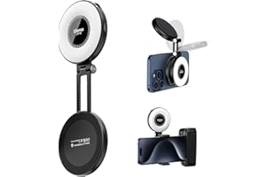 ULANZI LM19 Lampe Annulaire Magnétique pour Téléphone Portable, Selfie Light avec 3 Températures de Couleur 2500k-8500k CRI 95, Lampe Vidéo Extension Réversible Pour iPhone 12-16, Selfie, TIKTOK, VLOG