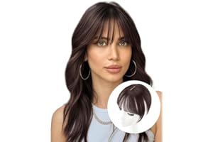 QKEPCY Clip in Frangia Bangs Frangetta Finta 3D Fermaglio Invisibile Scoppi D'aria Sottili Bangs Hair Clip Frontale Extension Frontal Natural Bangs per la Donna