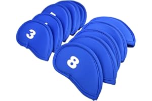 RHINORO - Set of 10 - Golf Iron Clubs Head Covers Cover Protector 3 4 5 6 7 8 9 A SW PW Soft & Lightweight