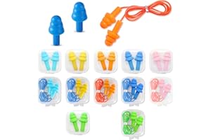 VOMII 12 Paar Silikon Ohrstöpsel - Ohrstöpsel mit Geräuschunterdrückung - Schwimm Ohrstöpsel - Ohrstöpsel zum Schlafen - Lärmreduzierung, Gehörschutz, Wasserdicht